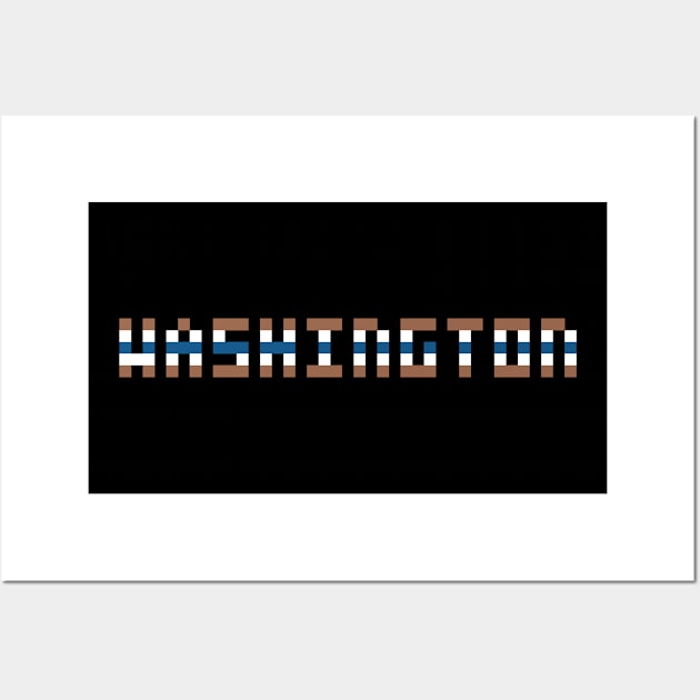 Pixel Hockey City Washington 2000 Retro Wall Art by gkillerb